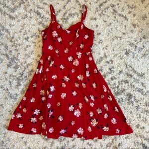 Red cami dress with pink flowers from Old Navy Size Medium